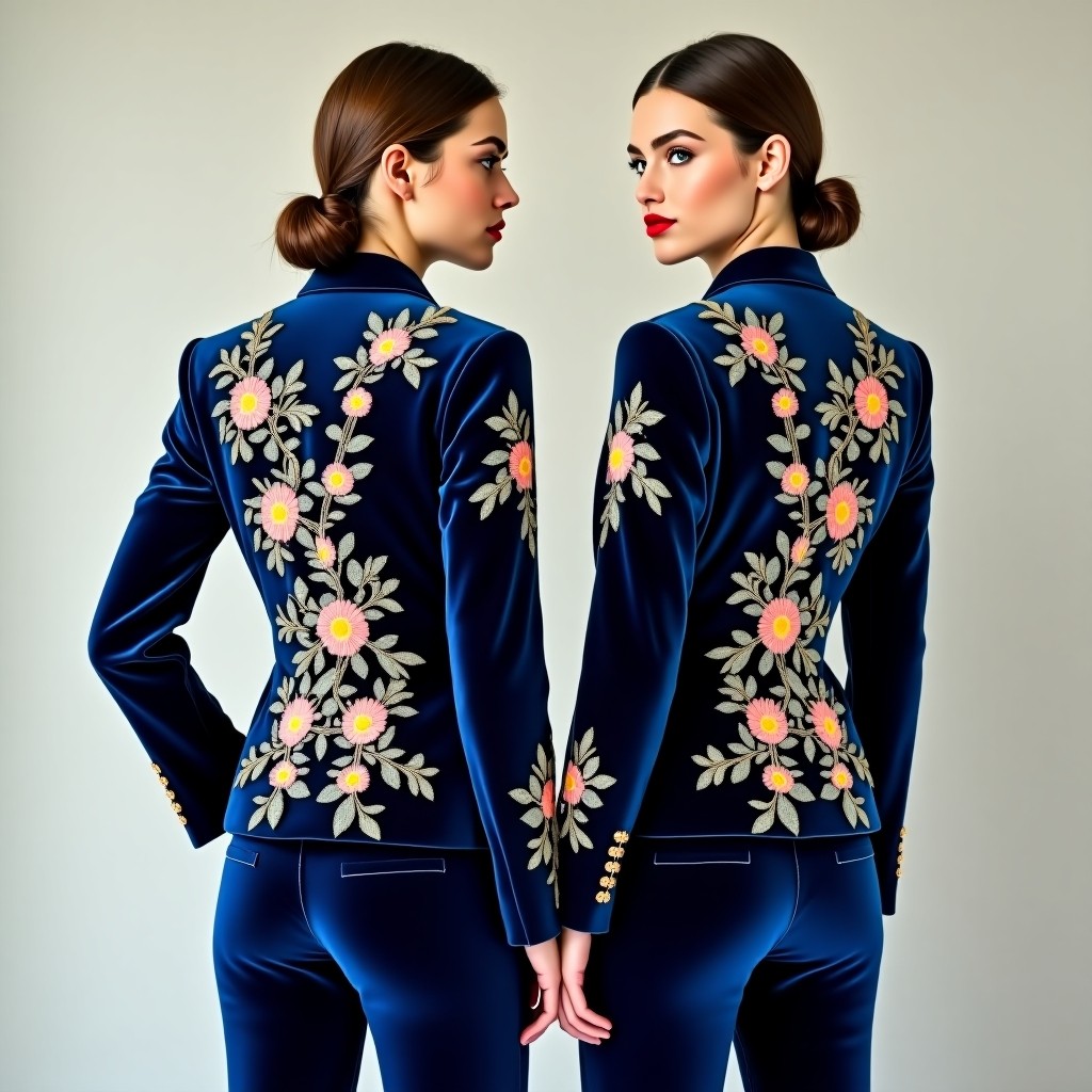 Luxury Floral Applique Style Embroidered Blazer