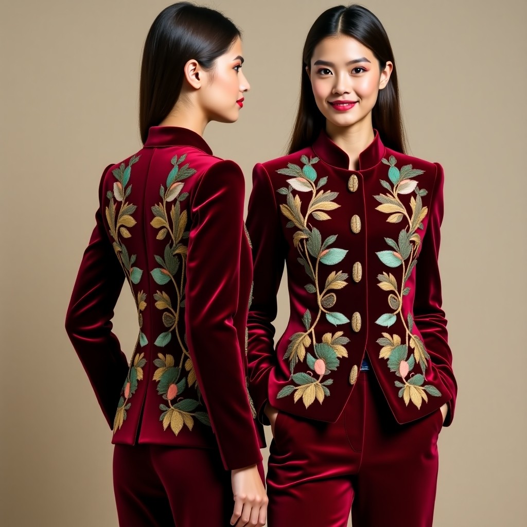 Elegant Embroidered Peplum Blazer