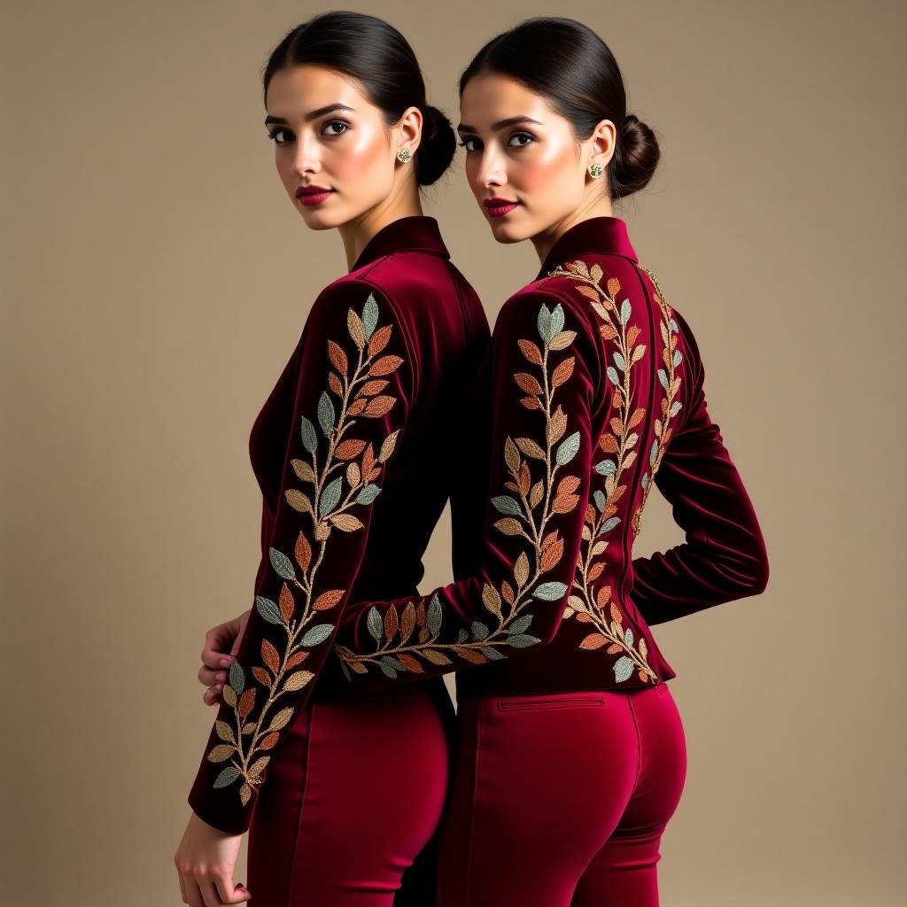 Luxury Floral Scroll Embroidered Blazer