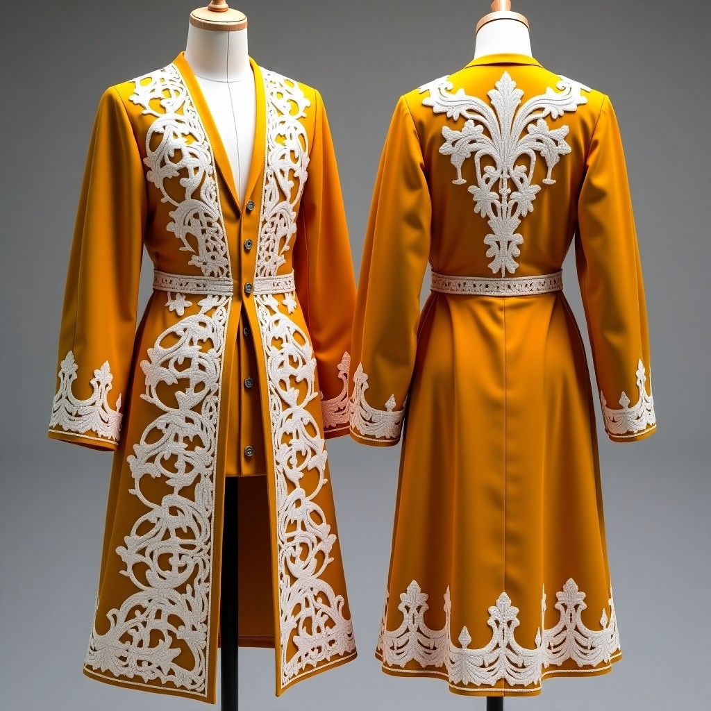 Elegant Embroidered Longline Karakou Jacket