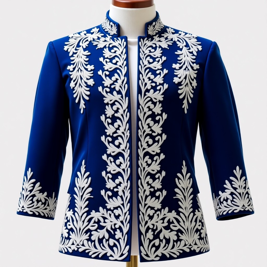 Ornamental Branch Embroidered Karakou Jacket