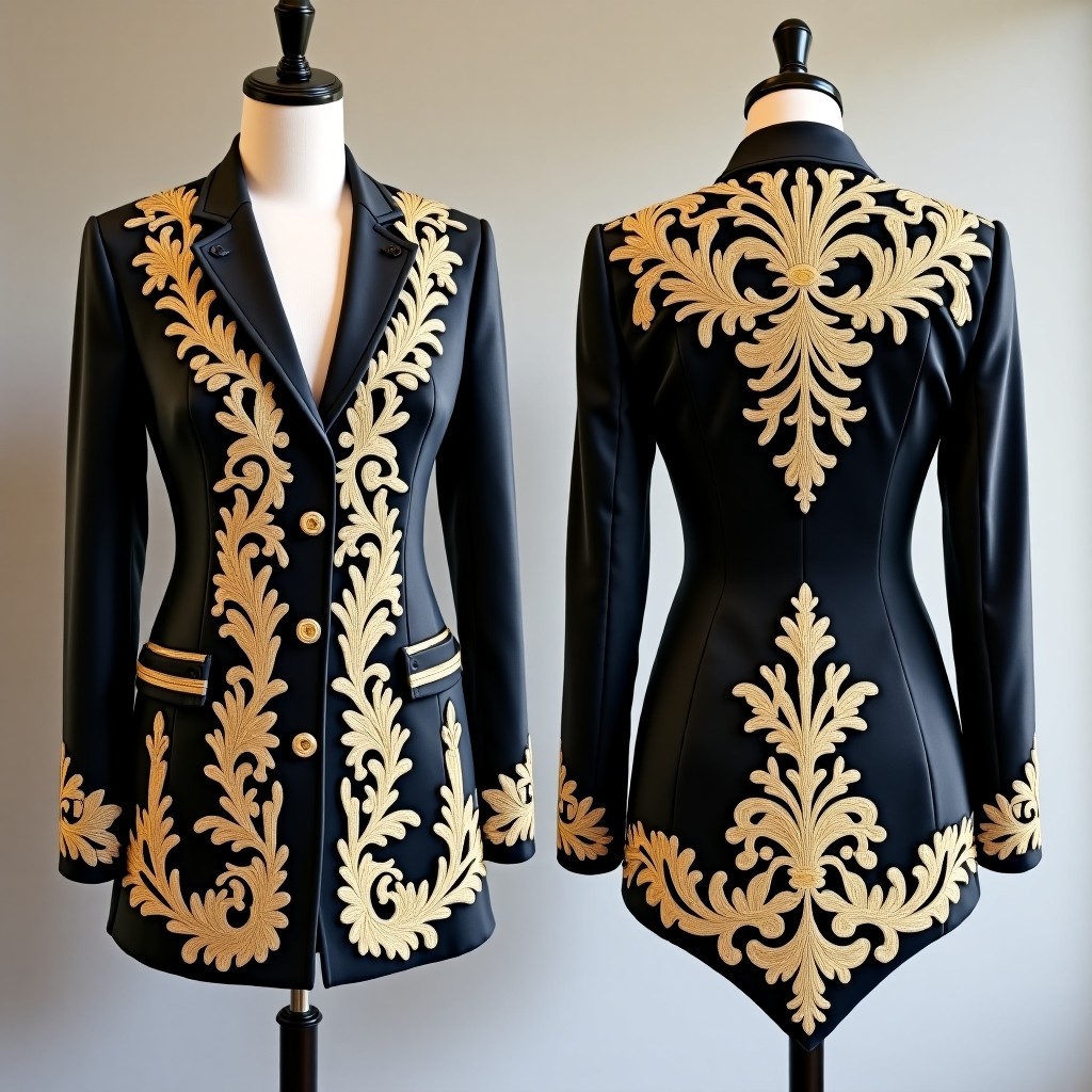 Luxury Floral Motif Velvet Jacket