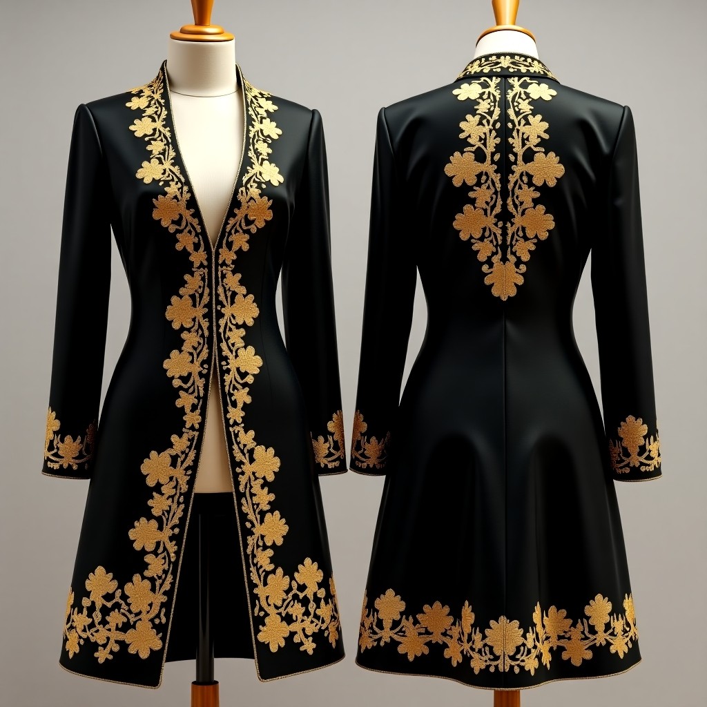 Ornate Symmetrical Embroidered Karakou Jacket