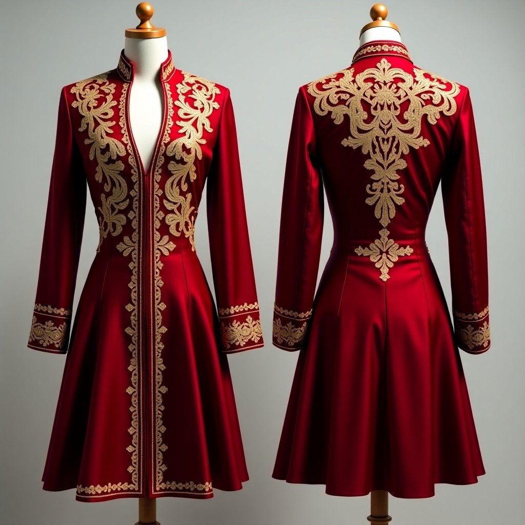 Velvet Karakou Jacket with Raised Satin Stitch Embroidery