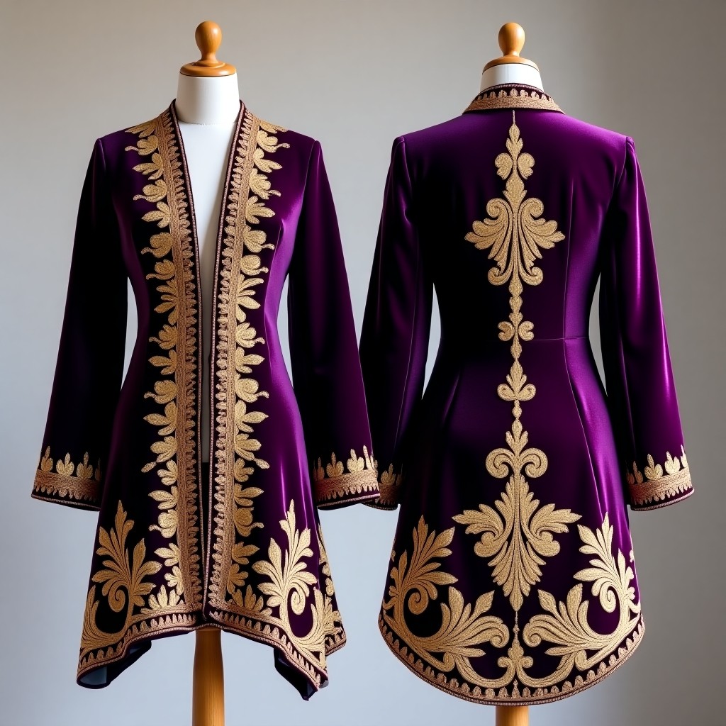 Ornate Botanical Embroidered Velvet Jacket
