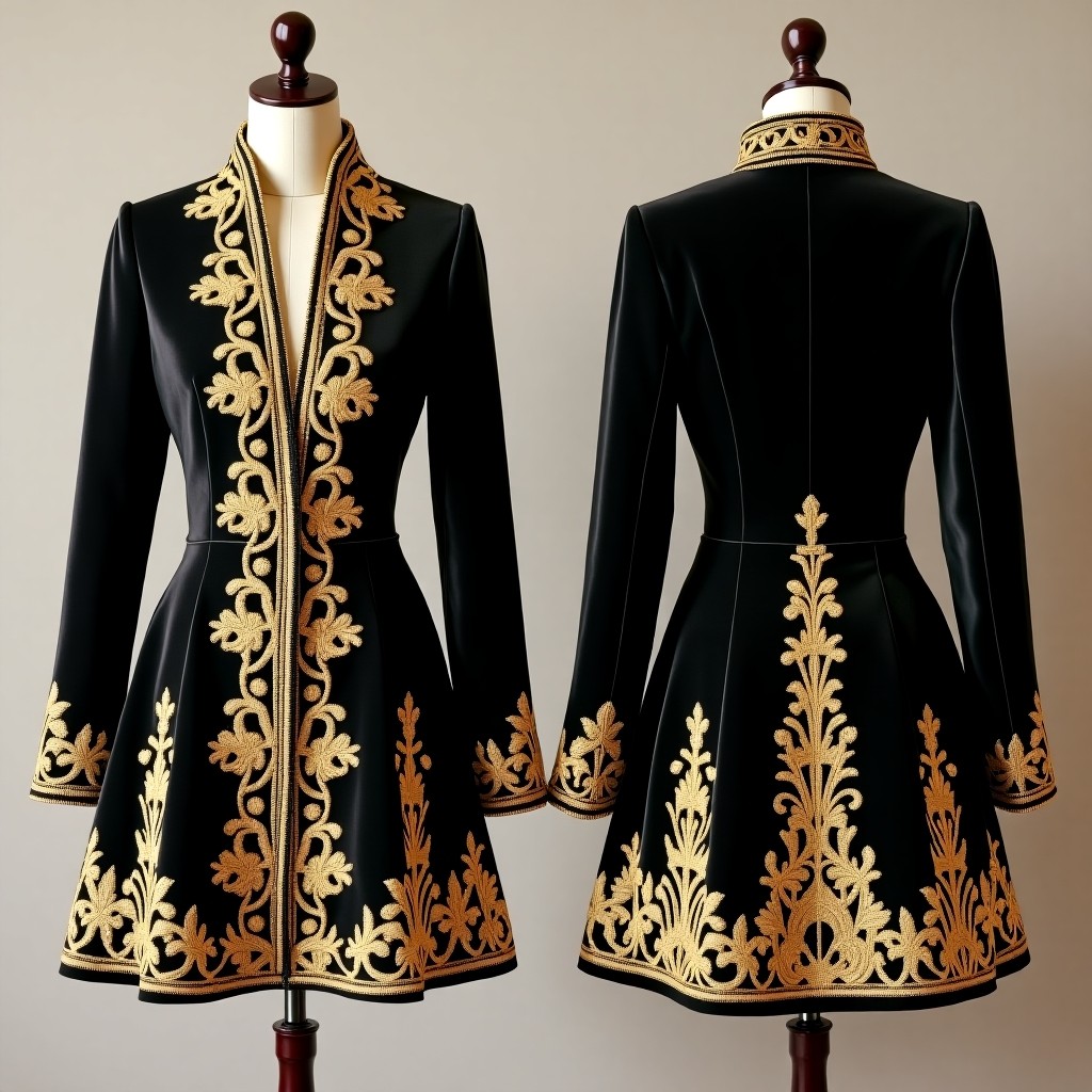 Luxury Floral Scroll Embroidered Jacket