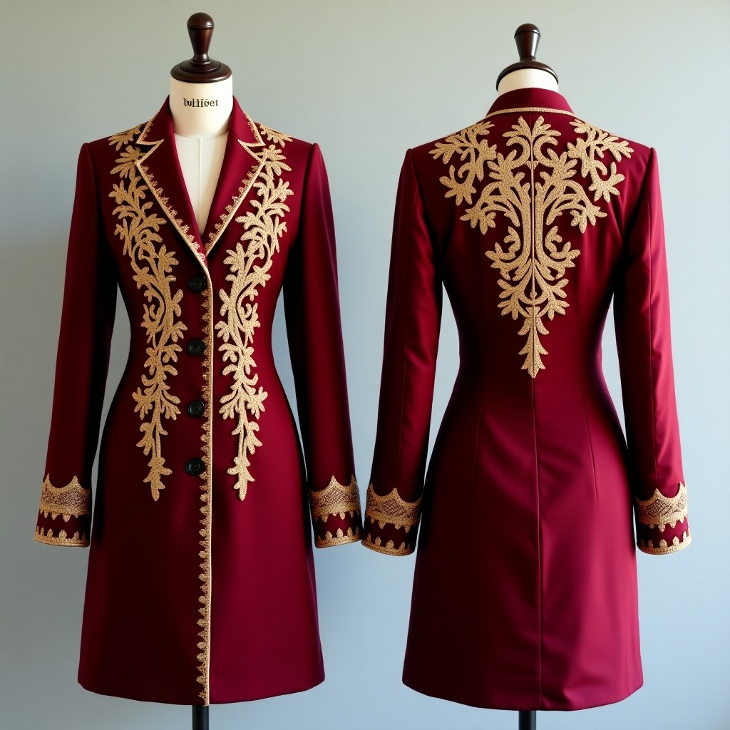 Goldwork Inspired Embroidered Formal Jacket