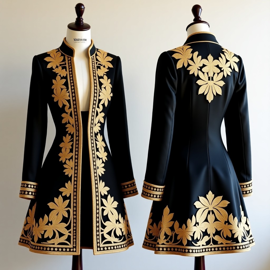 Luxury Raised Satin Stitch Embroidered Jacket