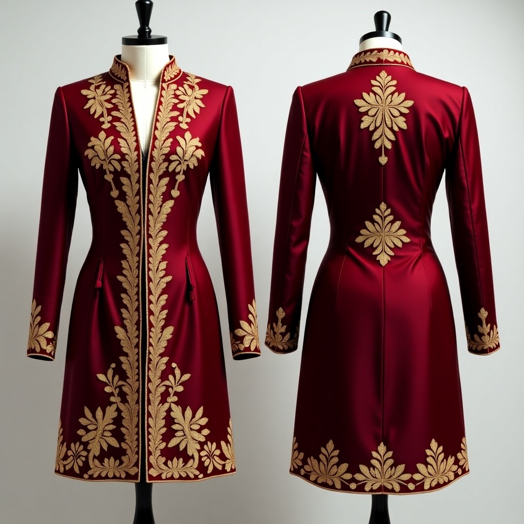 Raised Floral Satin Stitch Jacket