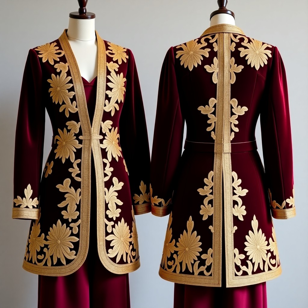 Refined Floral Embroidery Occasion Jacket