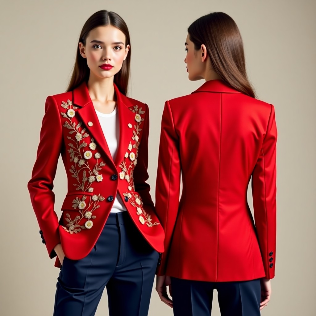 Delicate Floral Trail Embroidered Jacket