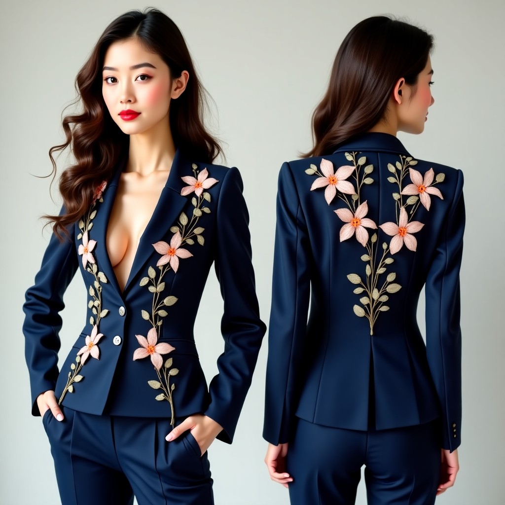 Ornamental Botanical Embroidered Jacket