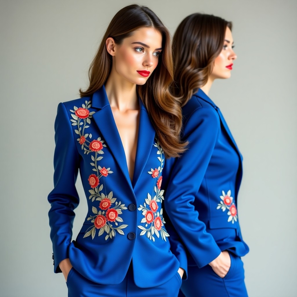 Elegant Floral Border Jacket