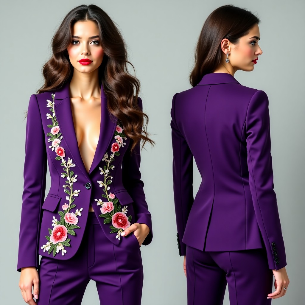Floral Cuff Embroidered Jacket