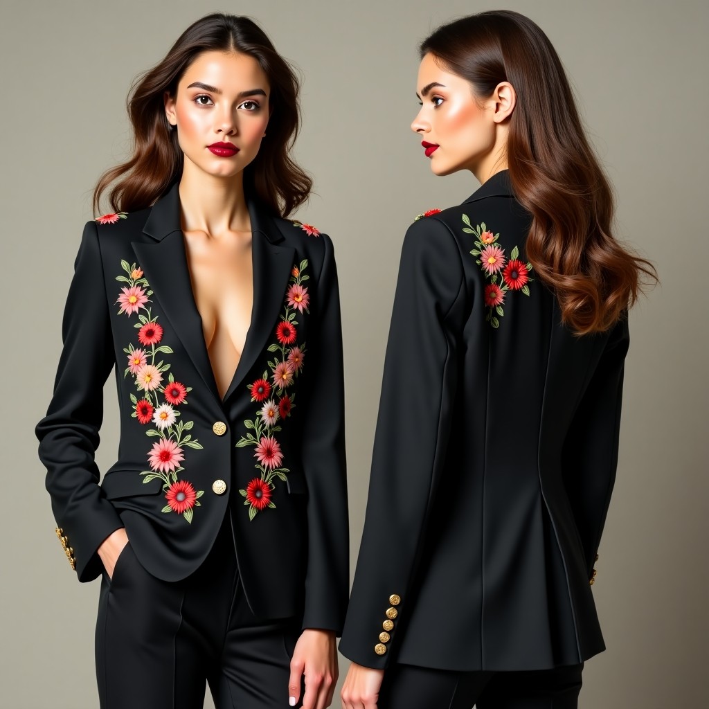 Ornamental Floral Front Jacket