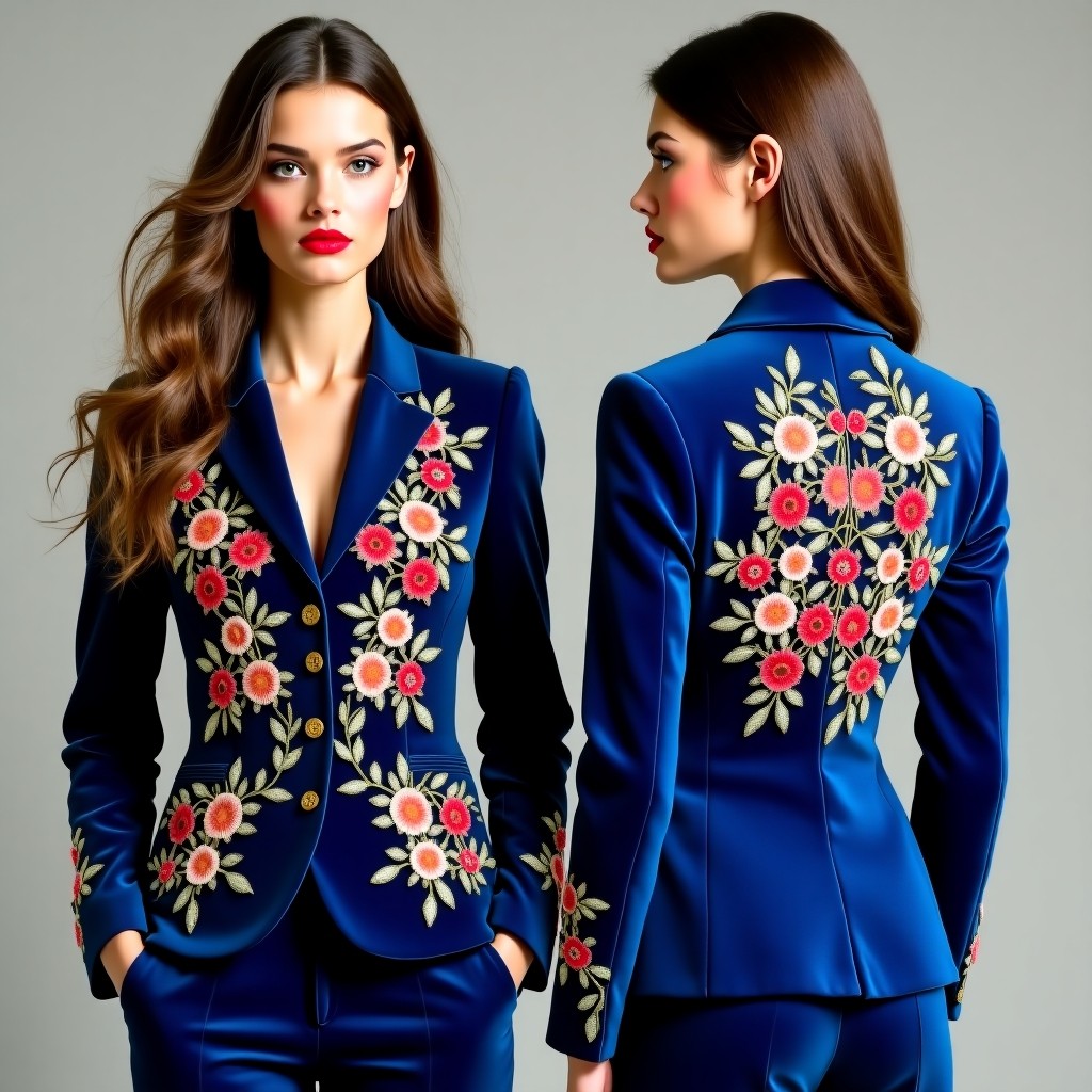 Premium Floral Crossover Jacket