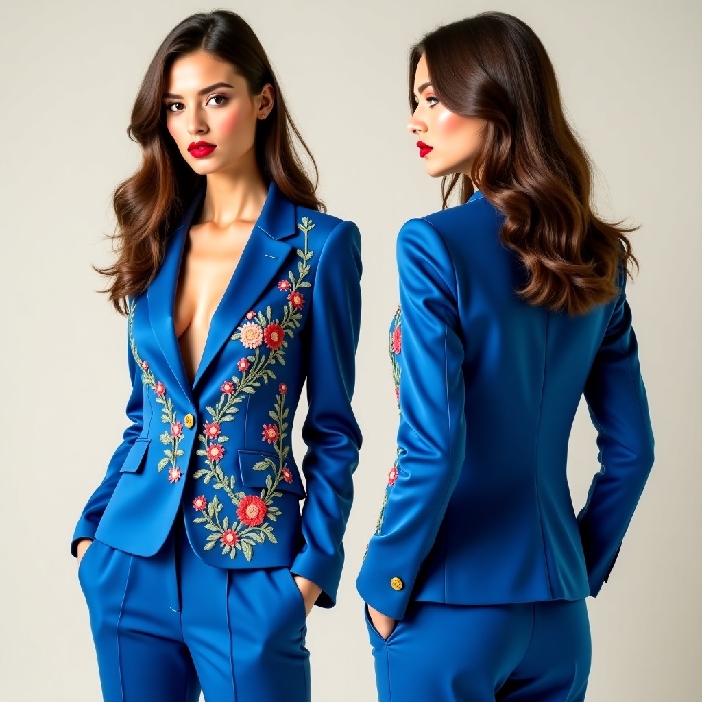 Elegant Floral Sleeve Border Jacket