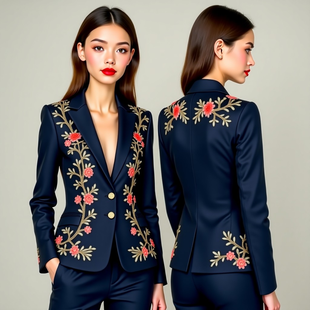 Classic Botanical Embroidered Jacket