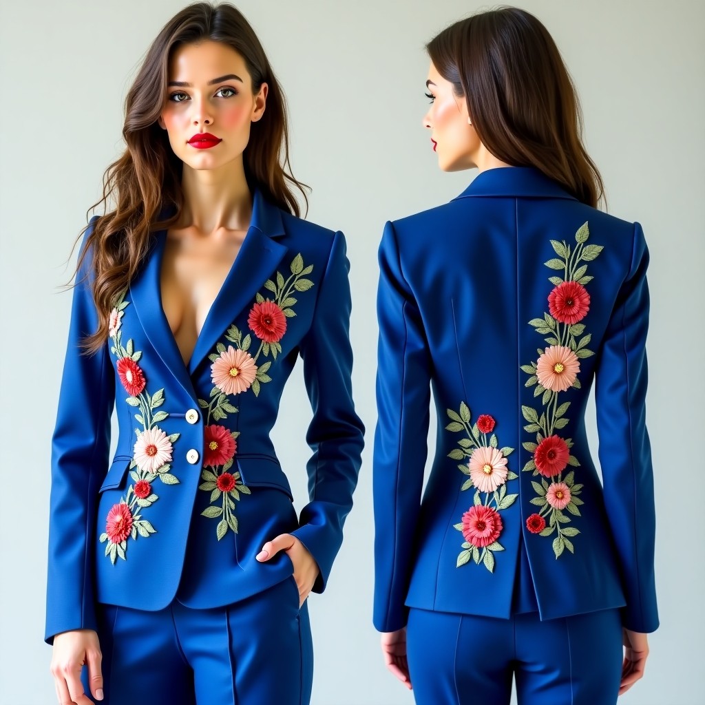 Modern Floral Cuff Jacket