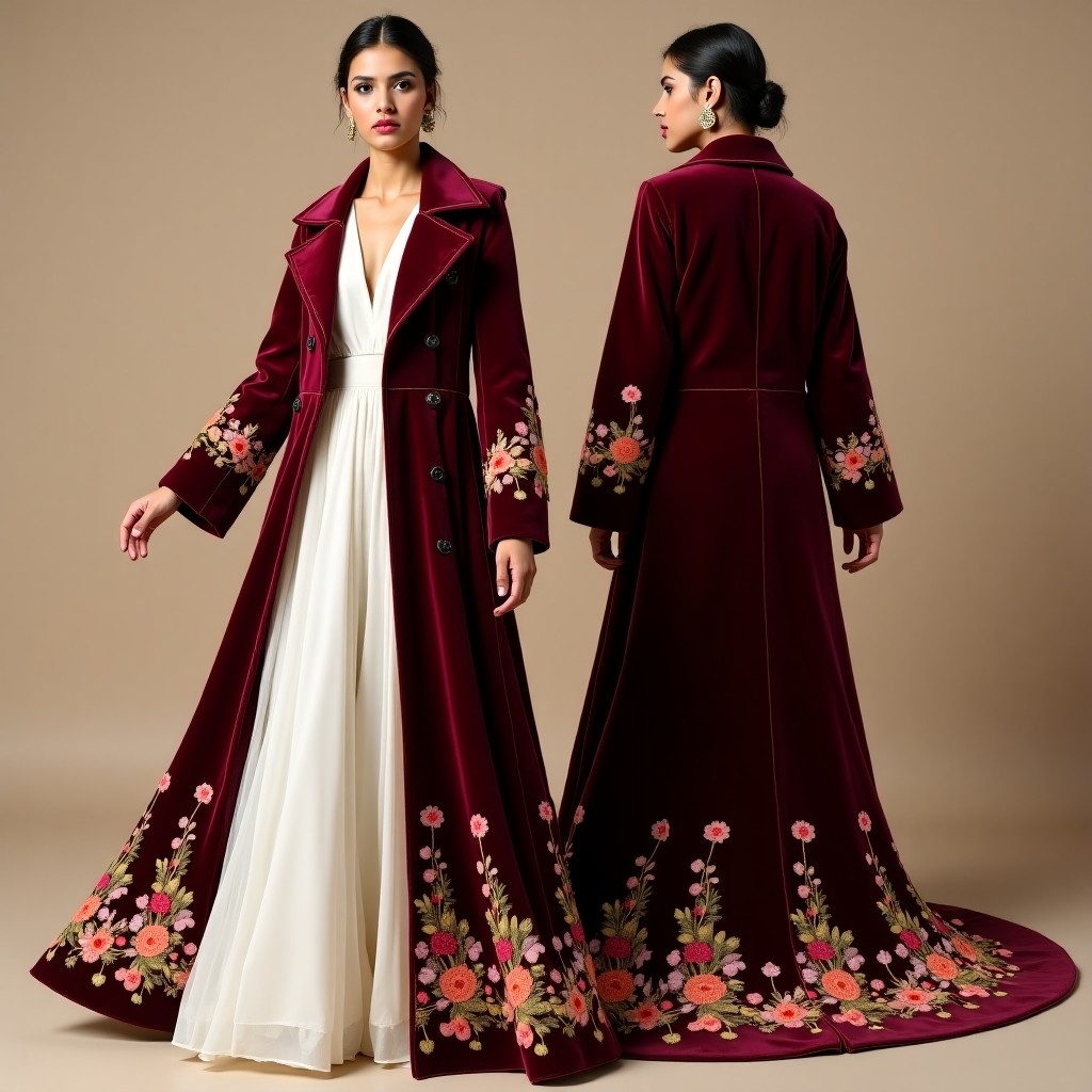 Majestic Vine Motif Evening Gown