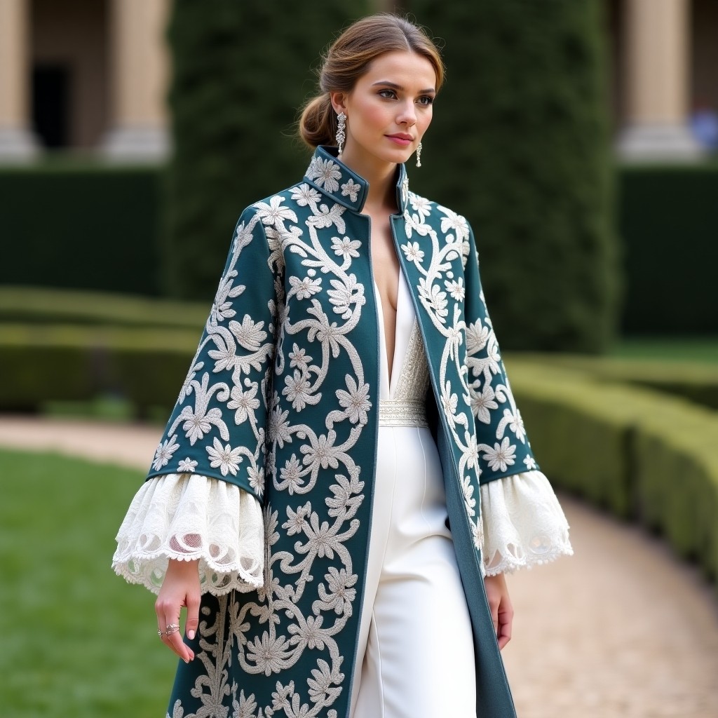 Luxury Botanical Moroccan Couture Dress