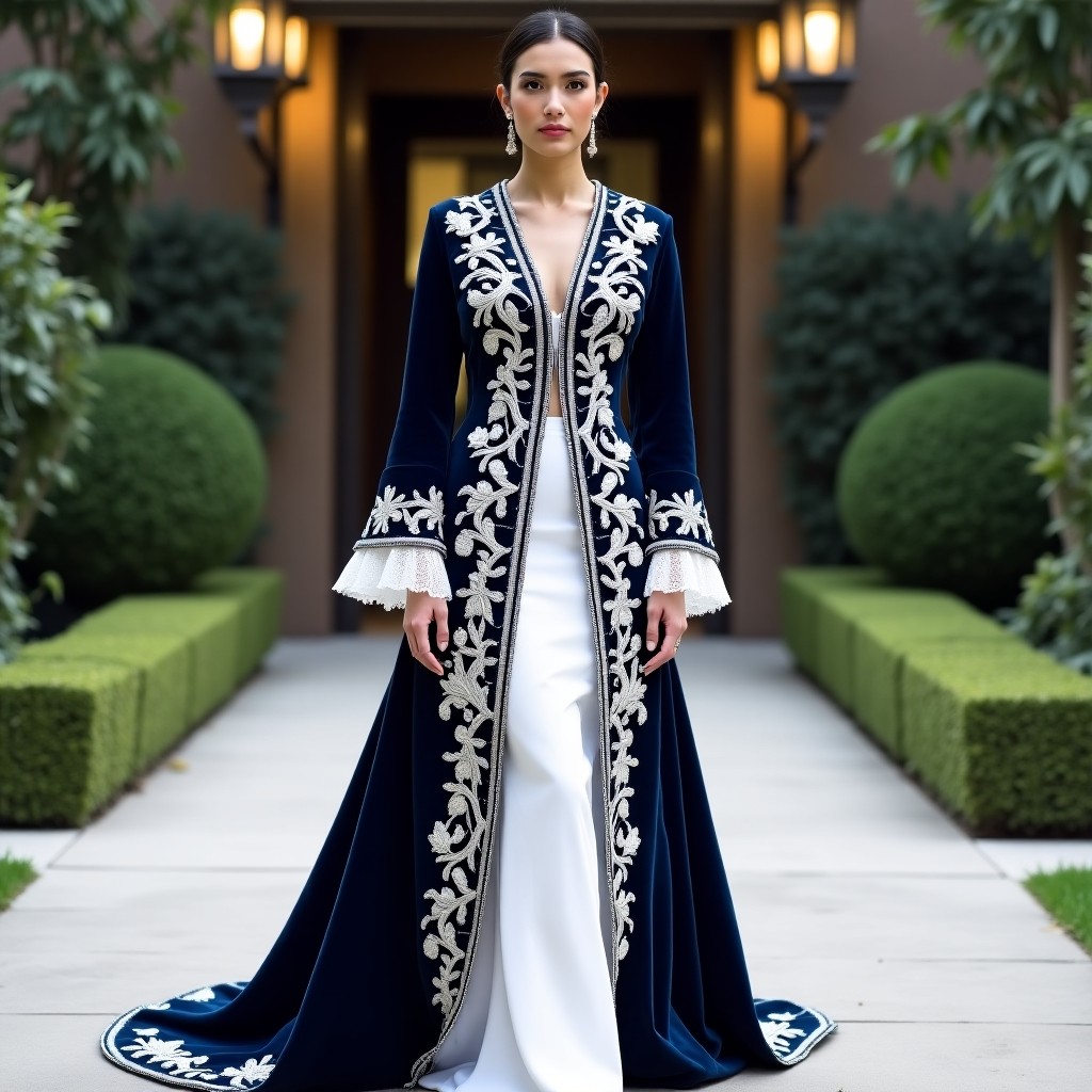 Royal Garden Scrollwork Evening Wear