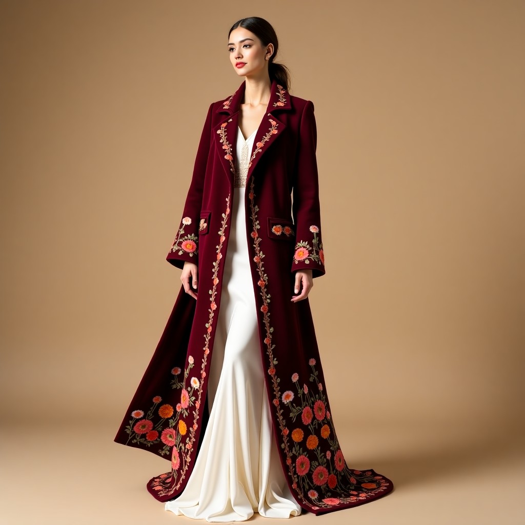 Exquisite Floral Vine Moroccan Couture