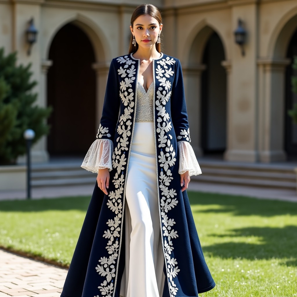 Exquisite Moroccan Blossom Border Gown