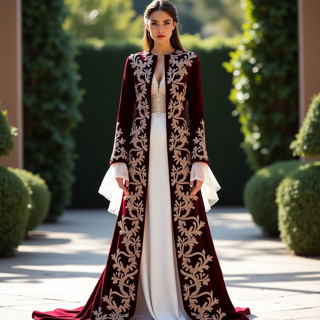 Opulent Moroccan Botanical Scroll Gown