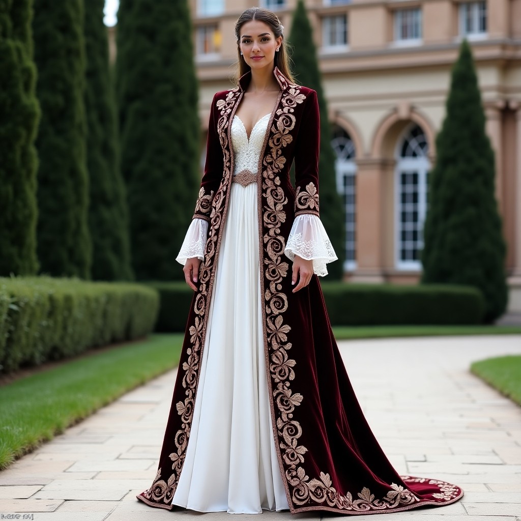 Exquisite Moroccan Blossom Border Gown