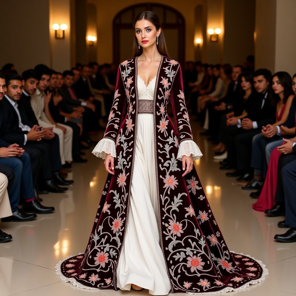 Enchanting Moroccan Floral Scroll Gown