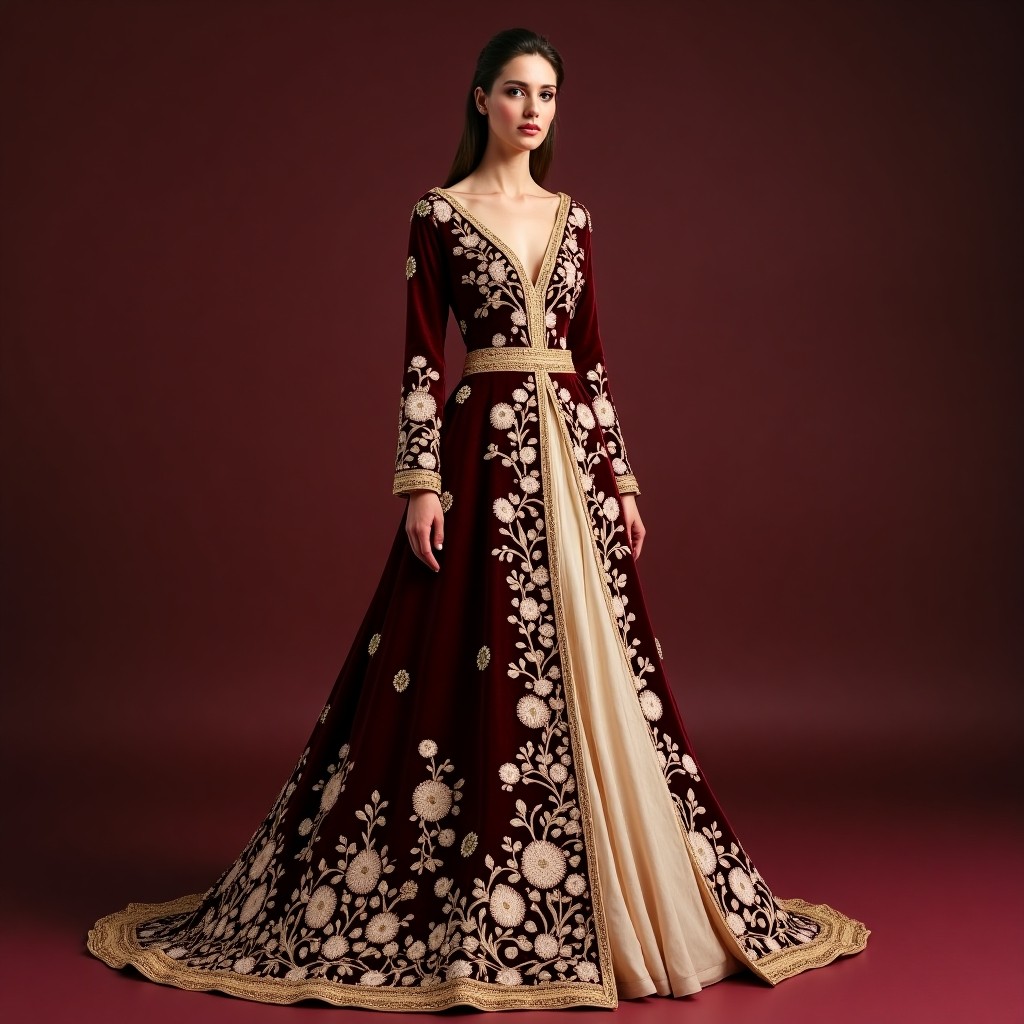 Luxurious Macedonian Embroidered Folk Dress