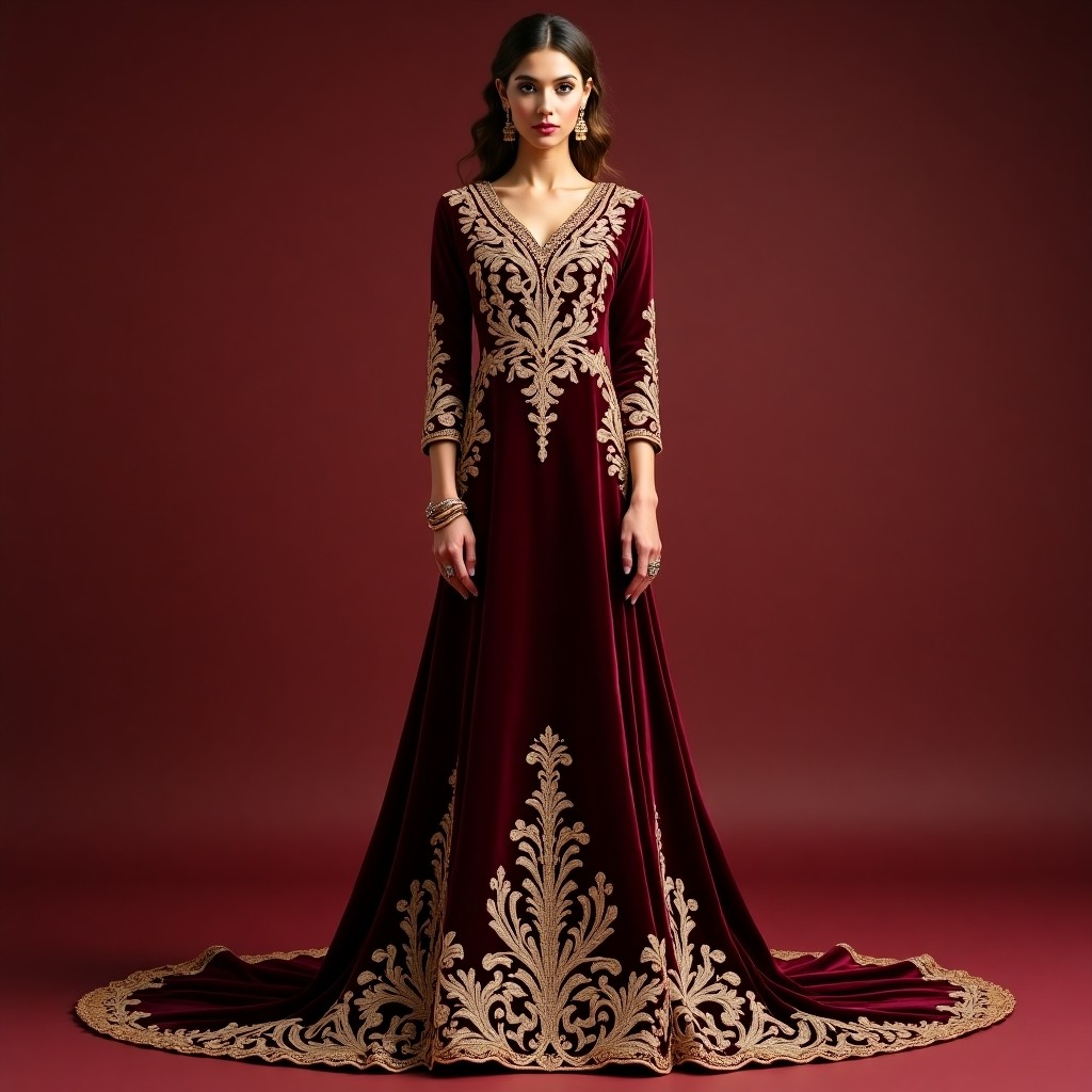 Sophisticated Macedonian Blossom Folk Dress