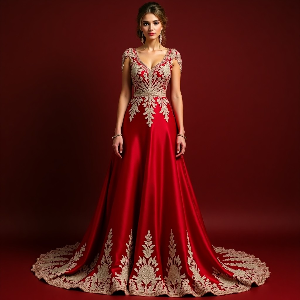 Majestic Macedonian Blossom Border Dress