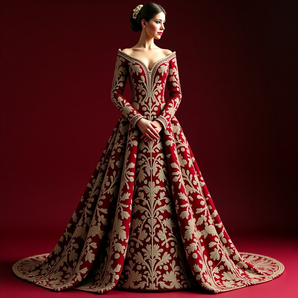 Regal Macedonian Garden Blossom Dress