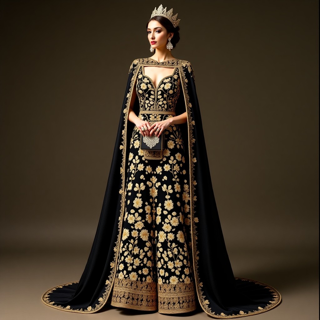 Magnificent Macedonian Blossom Trail Gown
