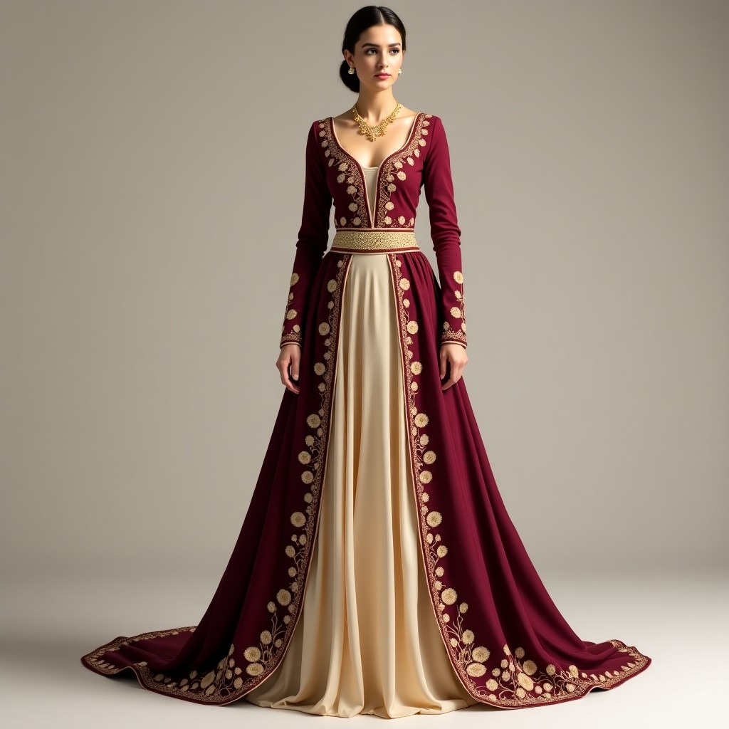 Artistic Floral Embroidery MACEDONIAN FOLK DRESS