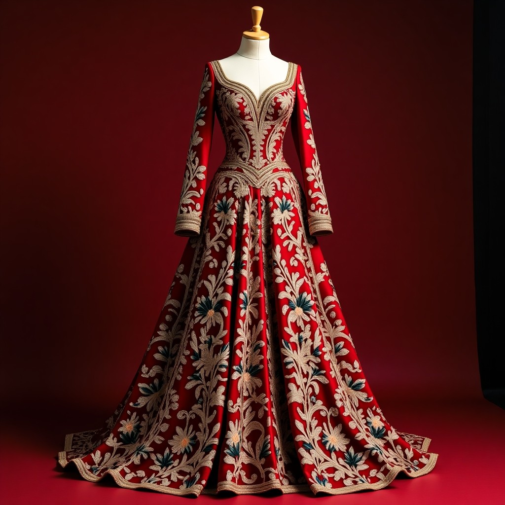Ornate Floral Embroidered Ball Gown