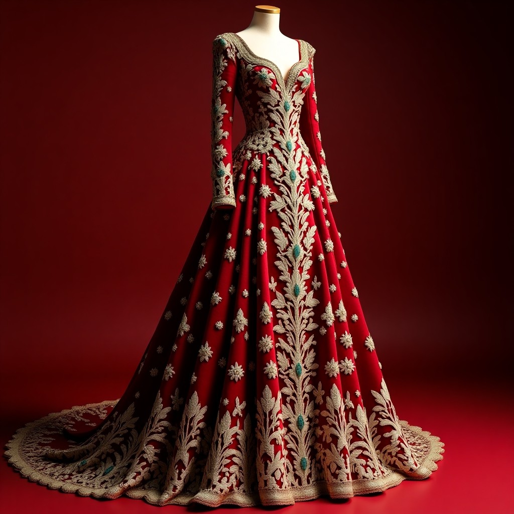 Signature Botanical Embroidered Couture Ball Gown
