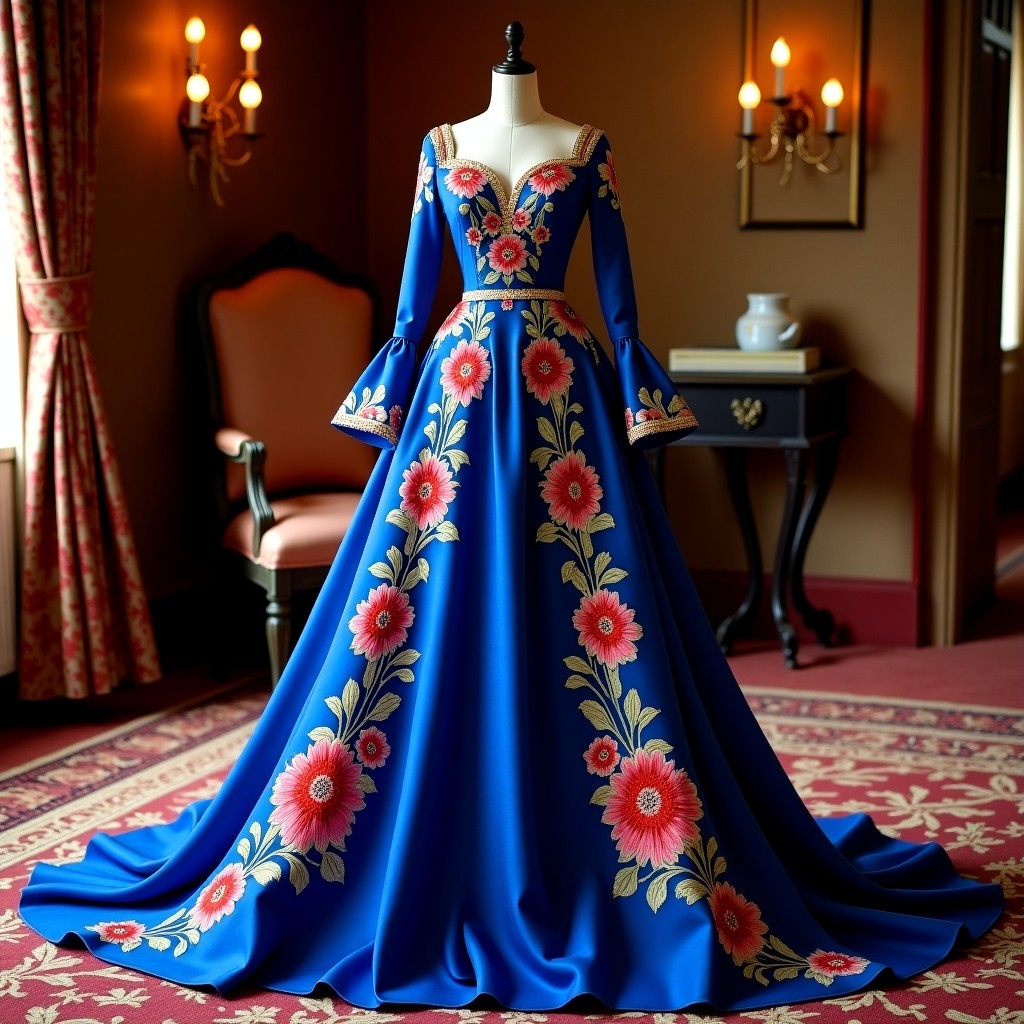 Intricate Vine Embroidered Luxury Ball Gown