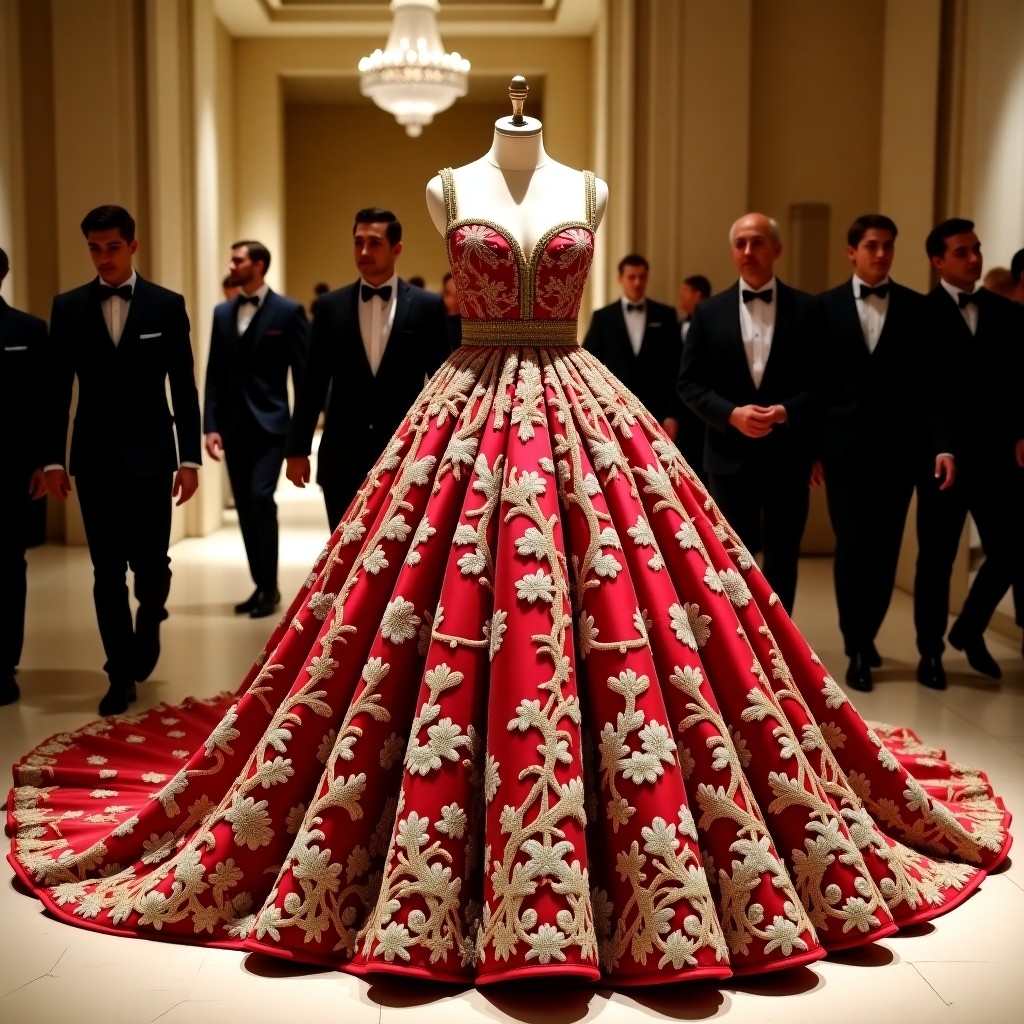 Classic Botanical Embroidered Ball Gown