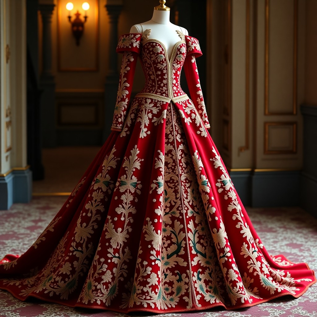 Grand Floral Heritage Embroidered Ball Gown