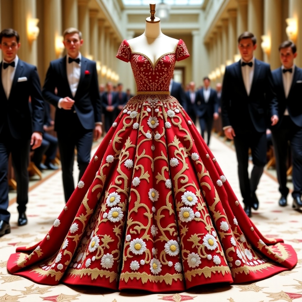Luxurious Floral Medallion Ball Gown