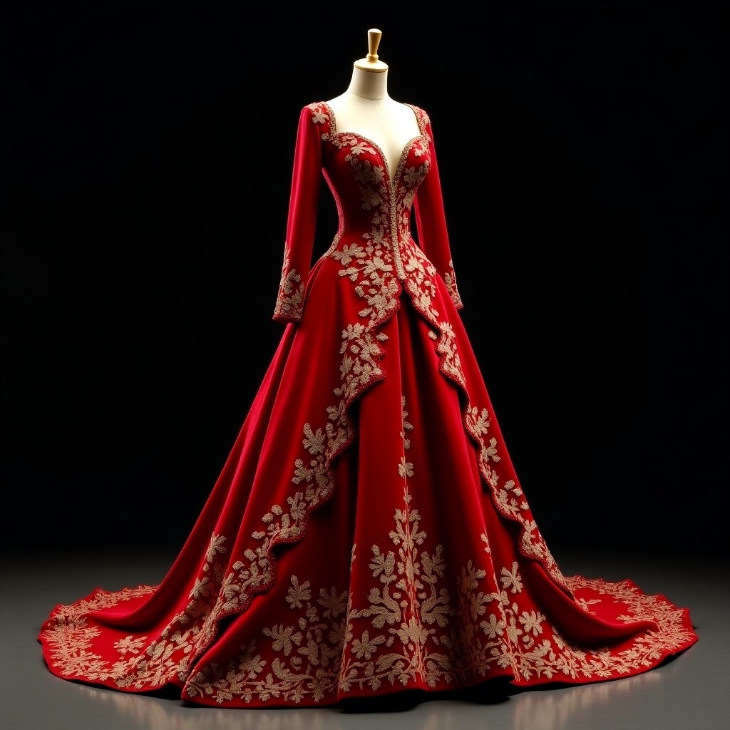 Grand Botanical Scroll Ball Gown