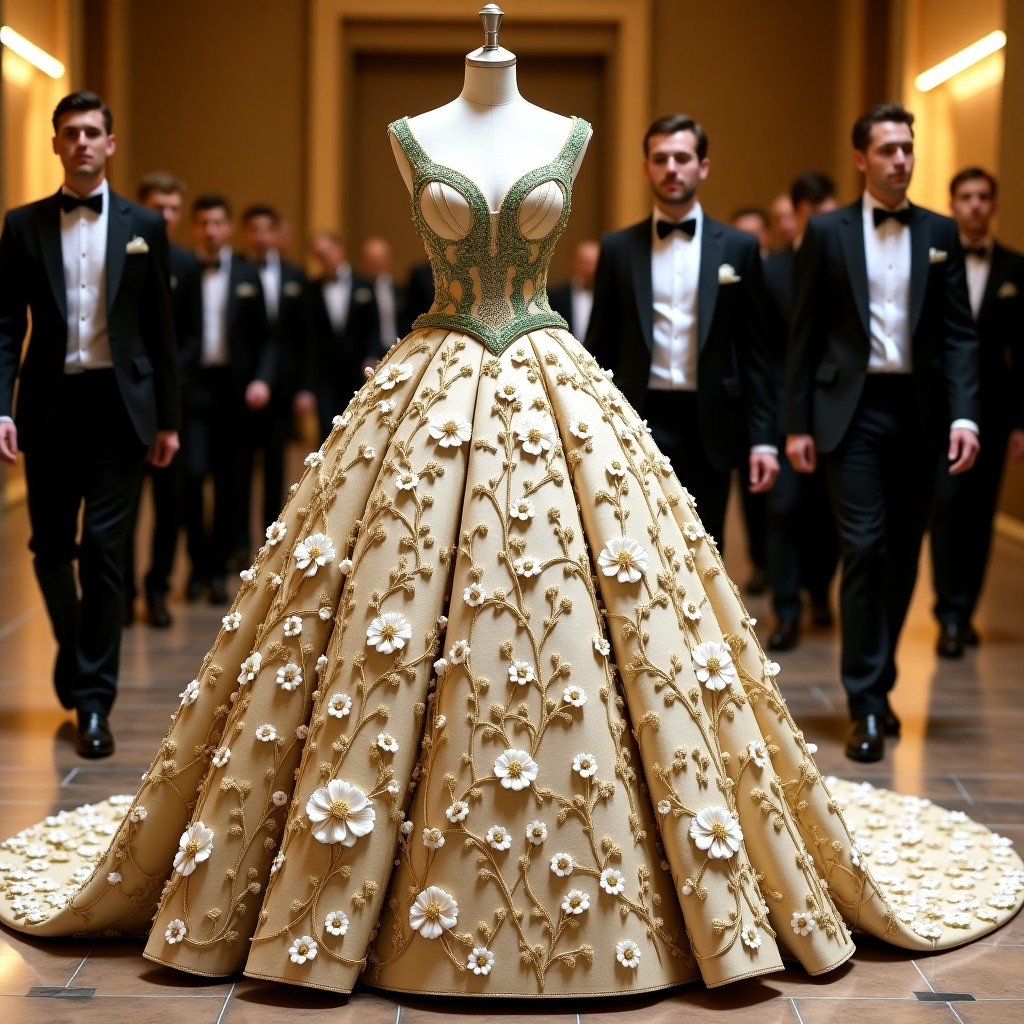 Refined Garden Scroll Embroidered Ball Gown