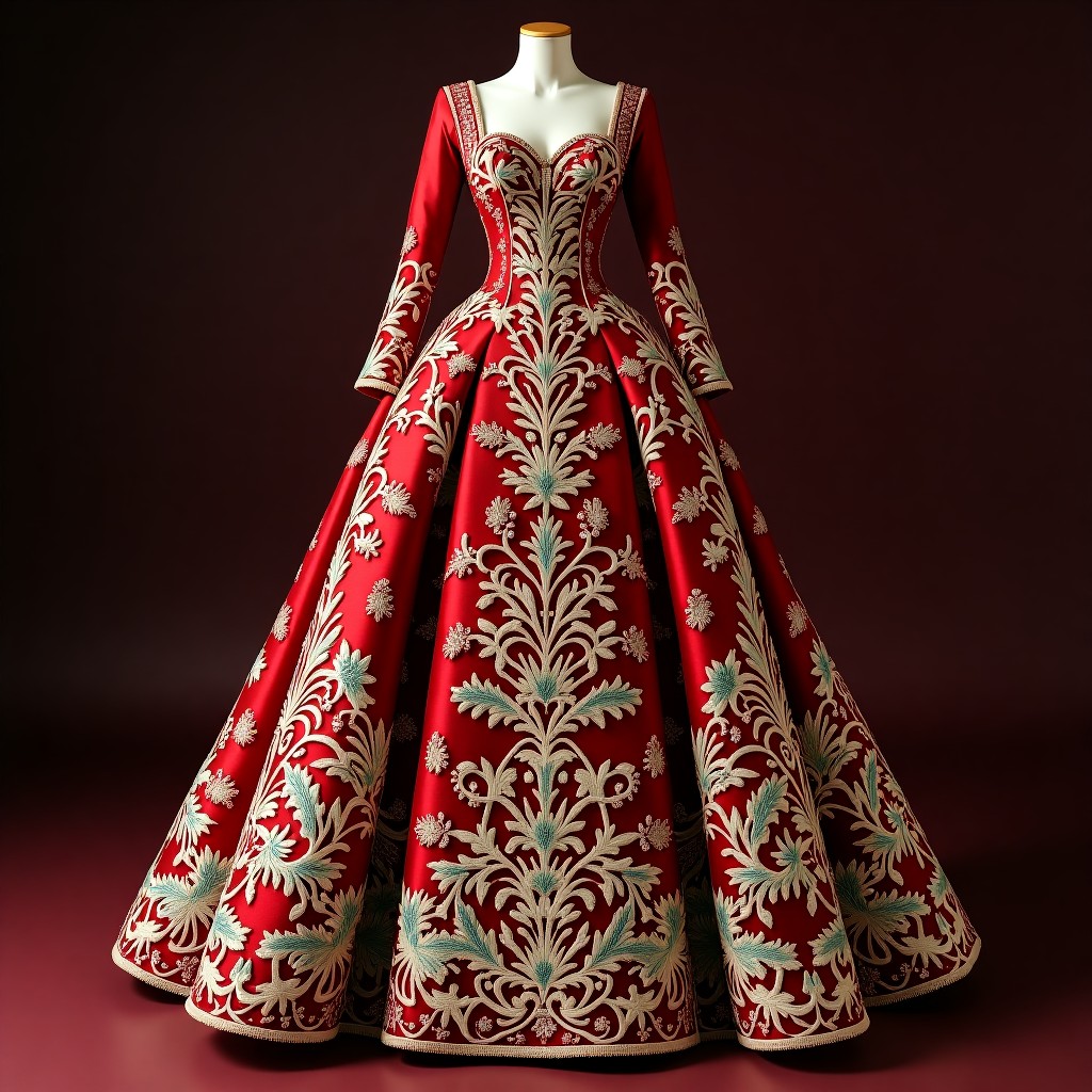 Premium Botanical Blossom Ball Gown