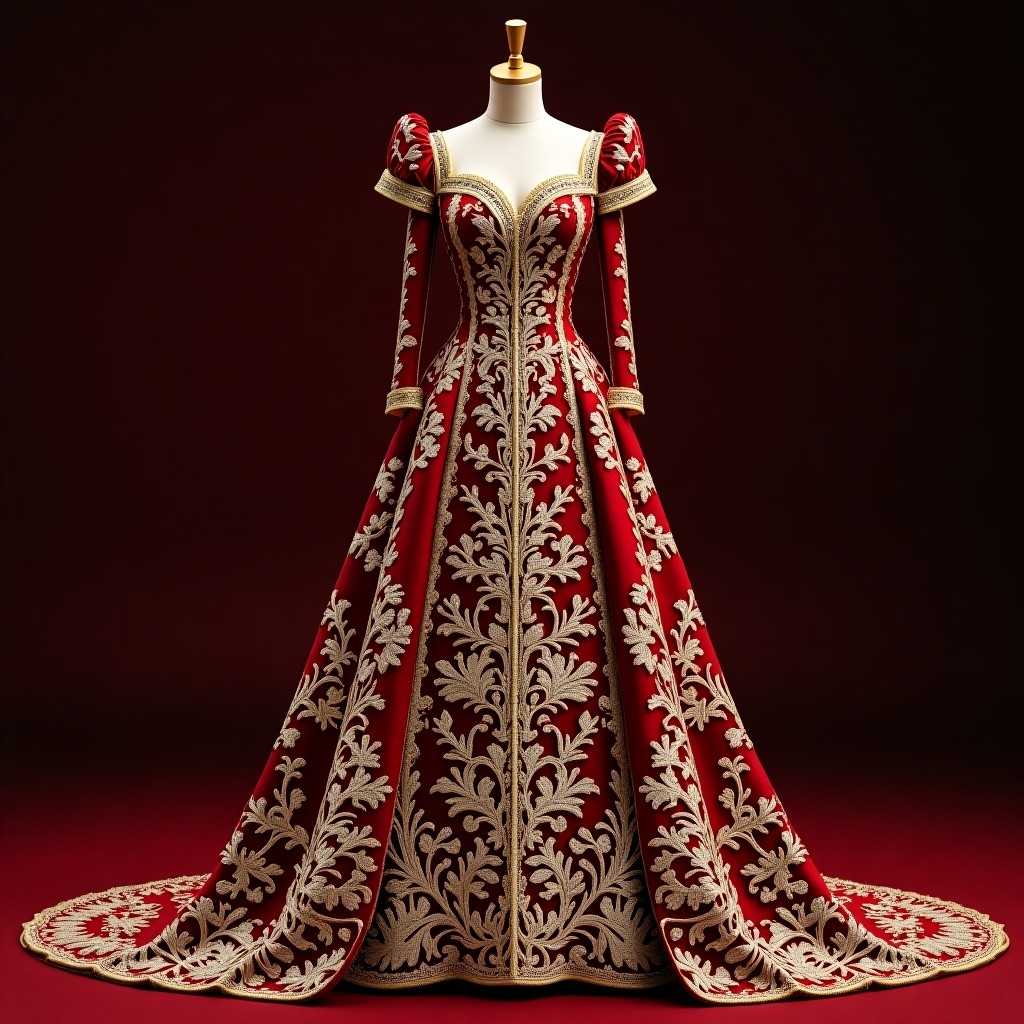 Elegant Floral Vine Luxury Ball Gown