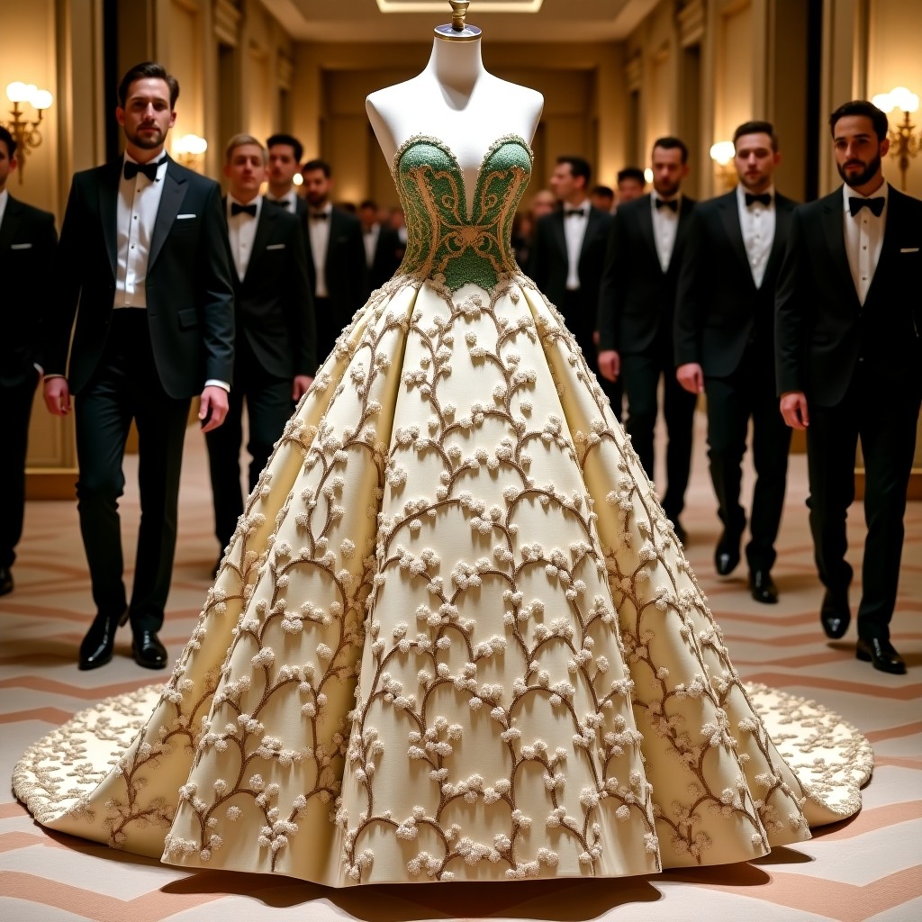 Premium Bloom Trail Embroidered Ball Gown