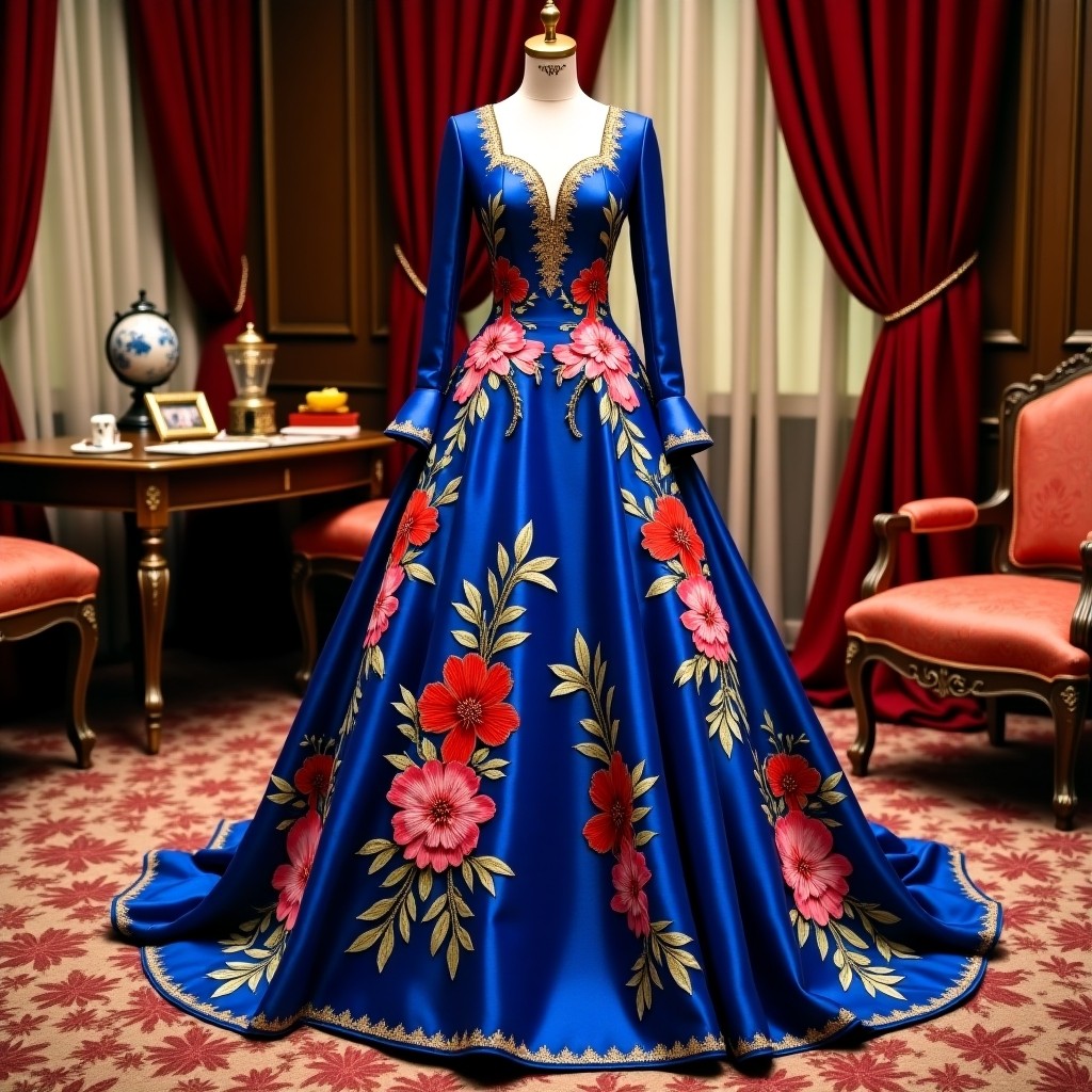 Elegant Floral Garden Couture Gown