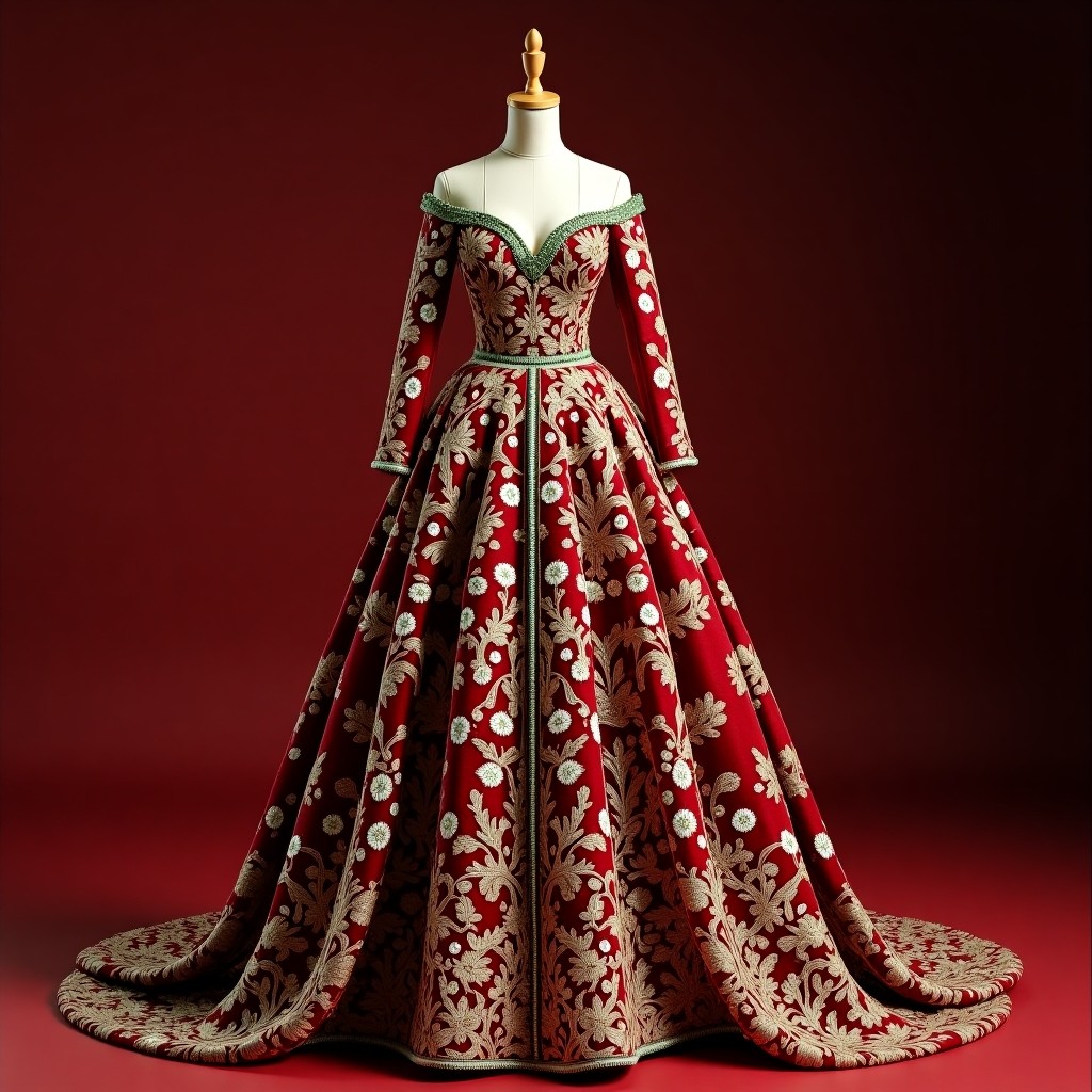 Luxury Floral Symphony Couture Ball Gown